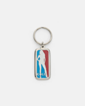 WNBA KEYCHAIN - silver enamel keychain, front view - Cold Culture