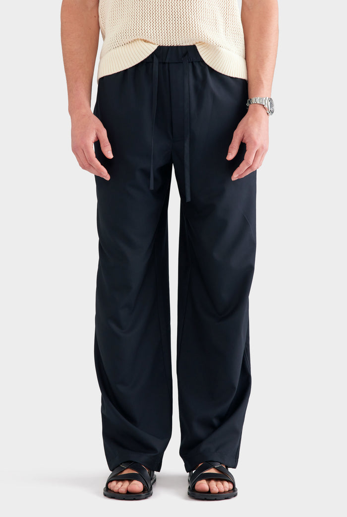 Wool Relaxed Pant - Black