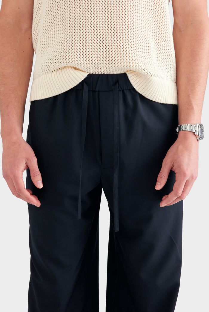 Wool Relaxed Pant - Black