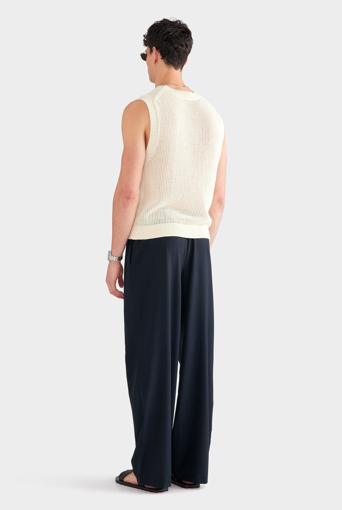 Wool Relaxed Pant - Black