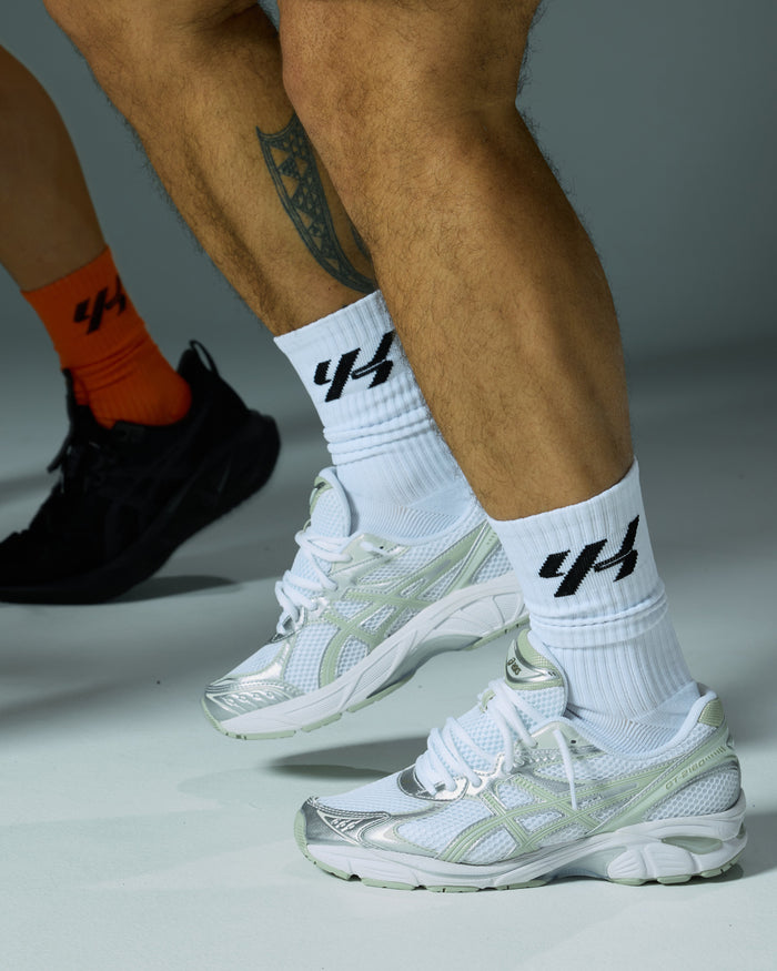 YK Move Champion Ribbed Sports Socks | White