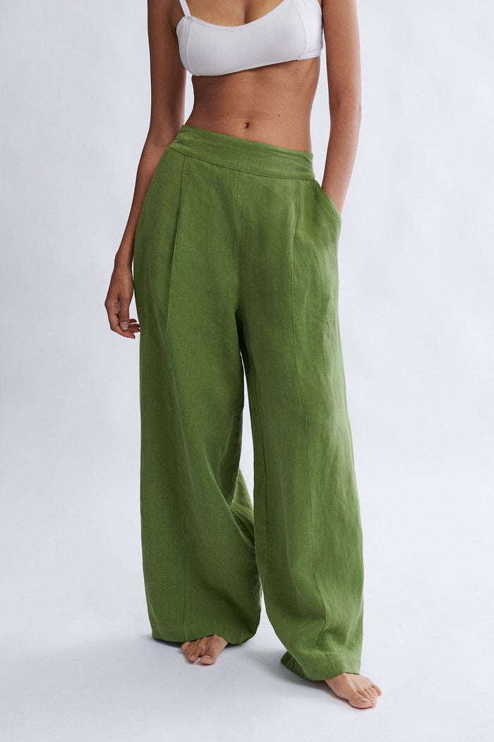 Eliza Faulkner Designs Inc. Yves Pant Green Linen